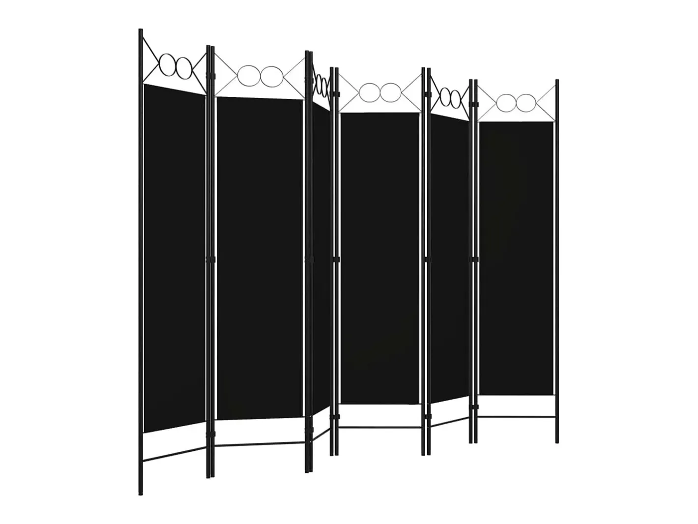 Biombo-Biombo divisor de 6 paneles 240x180 cm ES687438 Negro