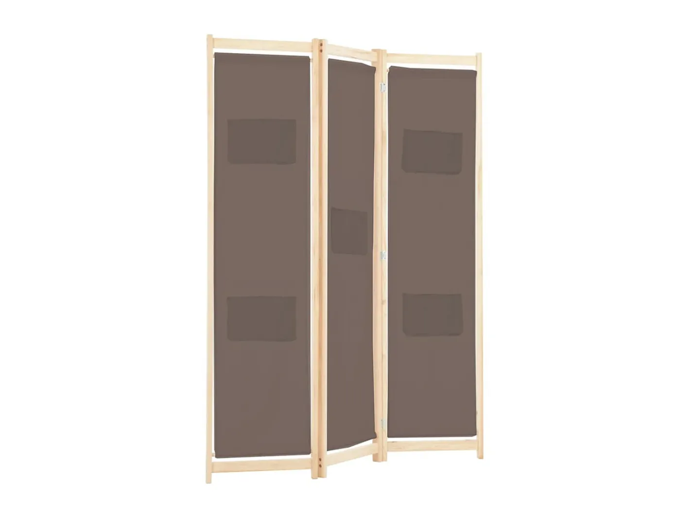 Biombo-Biombo divisor de 3 paneles de tela marrón 120x170x4 cm ES938514 Marru00f3n