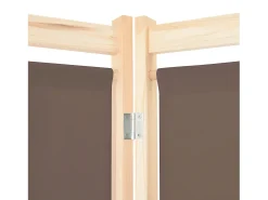 Biombo-Biombo divisor de 3 paneles de tela marrón 120x170x4 cm ES938514 Marru00f3n