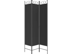 Clearance Biombo divisor de 3 paneles de tela 120x200 cm ES588333 Negro