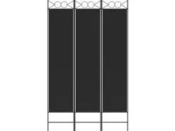 Clearance Biombo divisor de 3 paneles de tela 120x200 cm ES588333 Negro