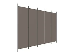 Biombo-Biombo divisor de 5 paneles de tela 250x220 cm ES201364 Gris antracita
