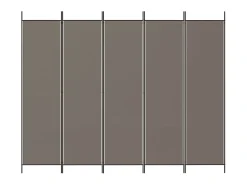 Biombo-Biombo divisor de 5 paneles de tela 250x220 cm ES201364 Gris antracita