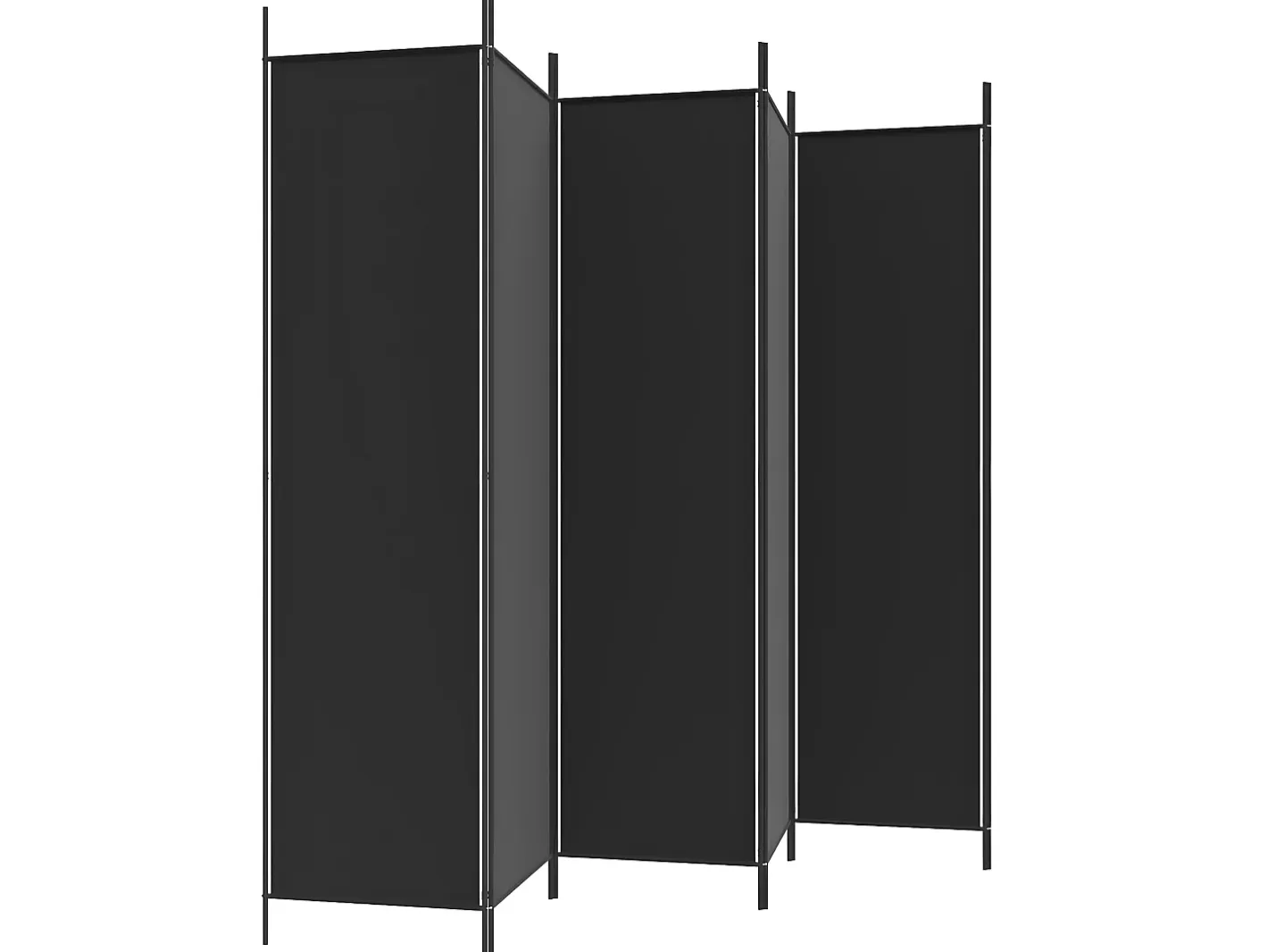 Biombo-Biombo divisor de 6 paneles de tela 300x200 cm ES387572 Negro