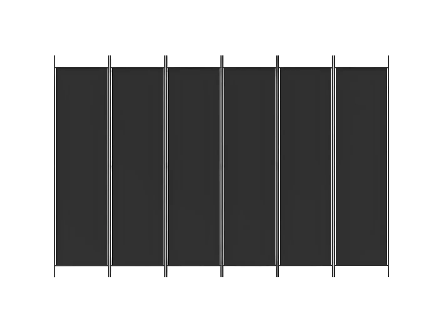 Biombo-Biombo divisor de 6 paneles de tela 300x200 cm ES387572 Negro