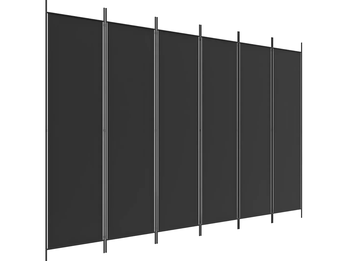 Biombo-Biombo divisor de 6 paneles de tela 300x200 cm ES387572 Negro