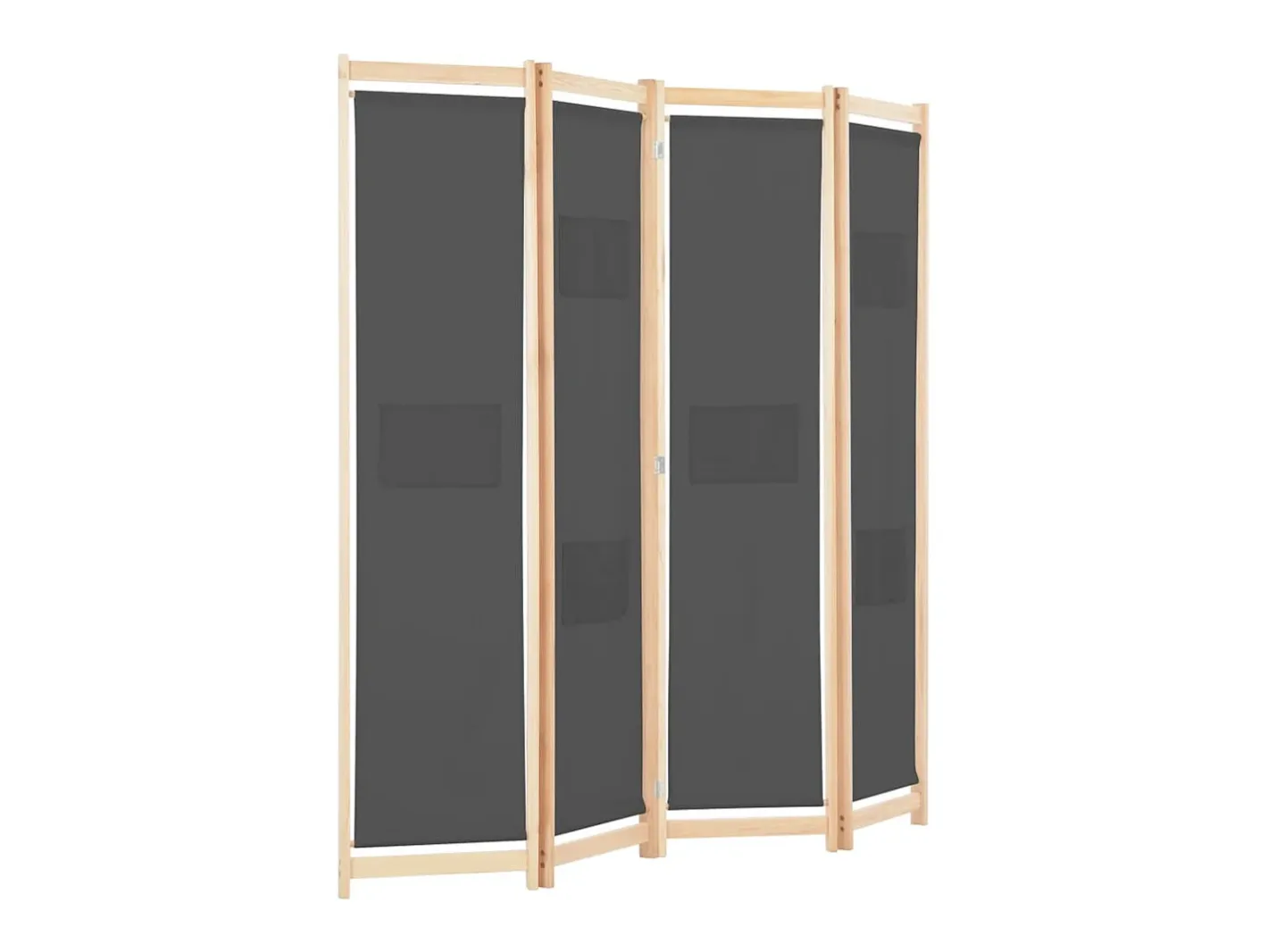 Biombo-Biombo divisor de 4 paneles de tela 160x170x4 cm ES754646 Gris