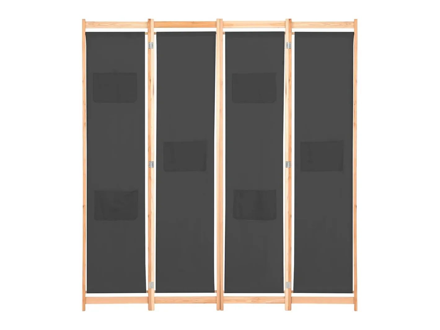 Biombo-Biombo divisor de 4 paneles de tela 160x170x4 cm ES754646 Gris