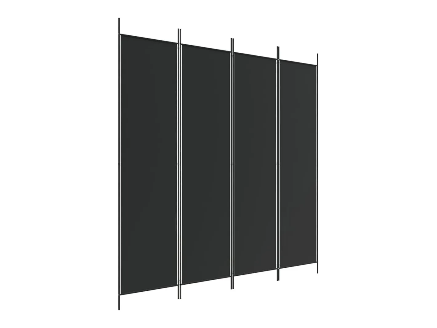 Biombo divisor de 4 paneles de tela 200x200 cm ES949577 Negro Discount