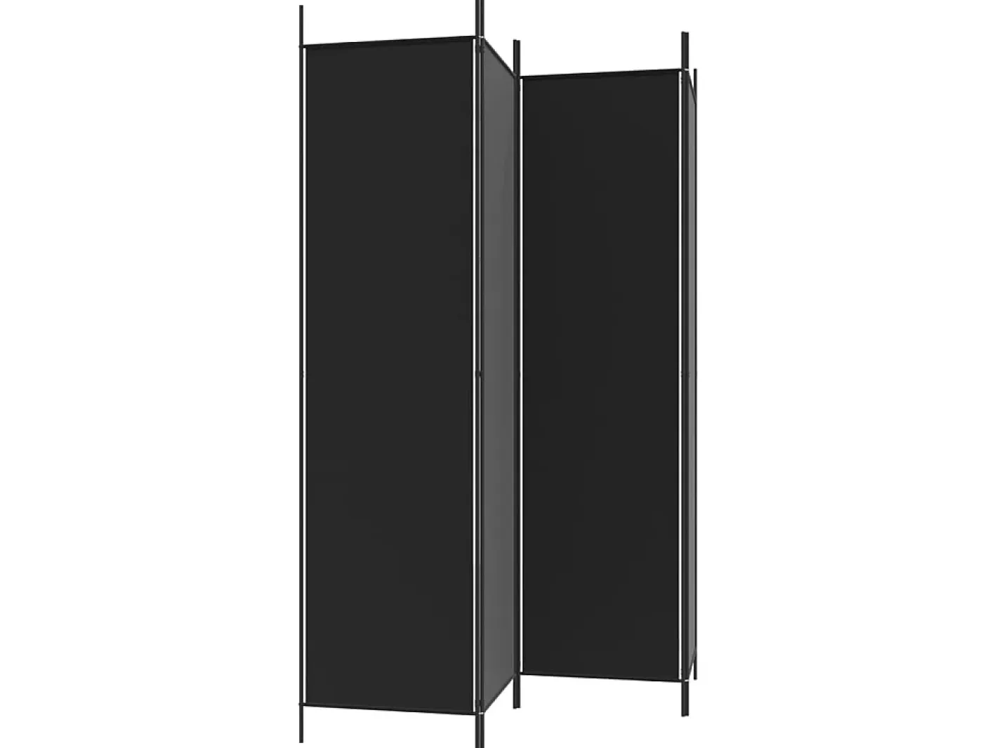 Biombo divisor de 4 paneles de tela 200x200 cm ES949577 Negro Discount