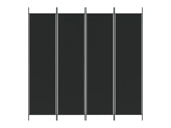 Biombo divisor de 4 paneles de tela 200x200 cm ES949577 Negro Discount