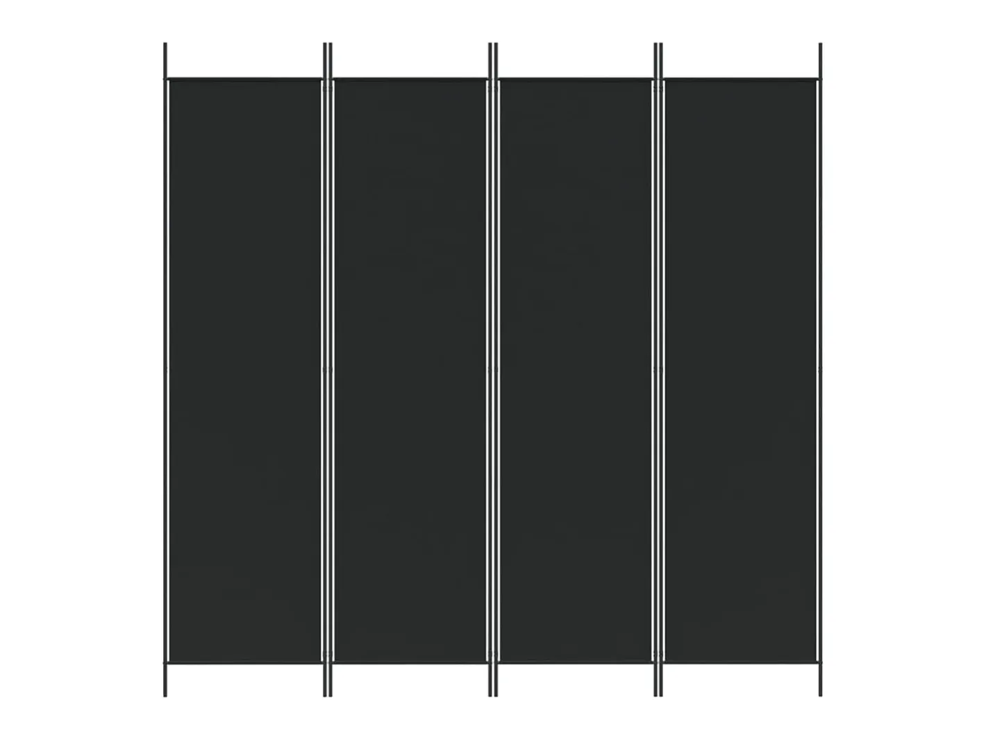 Biombo divisor de 4 paneles de tela 200x200 cm ES949577 Negro Discount