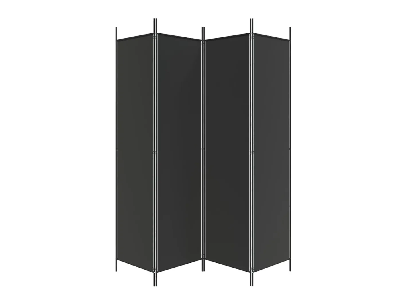 Biombo divisor de 4 paneles de tela 200x200 cm ES949577 Negro Discount
