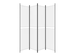 Biombo divisor de 4 paneles de tela 200x220 cm ES658641 Blanco