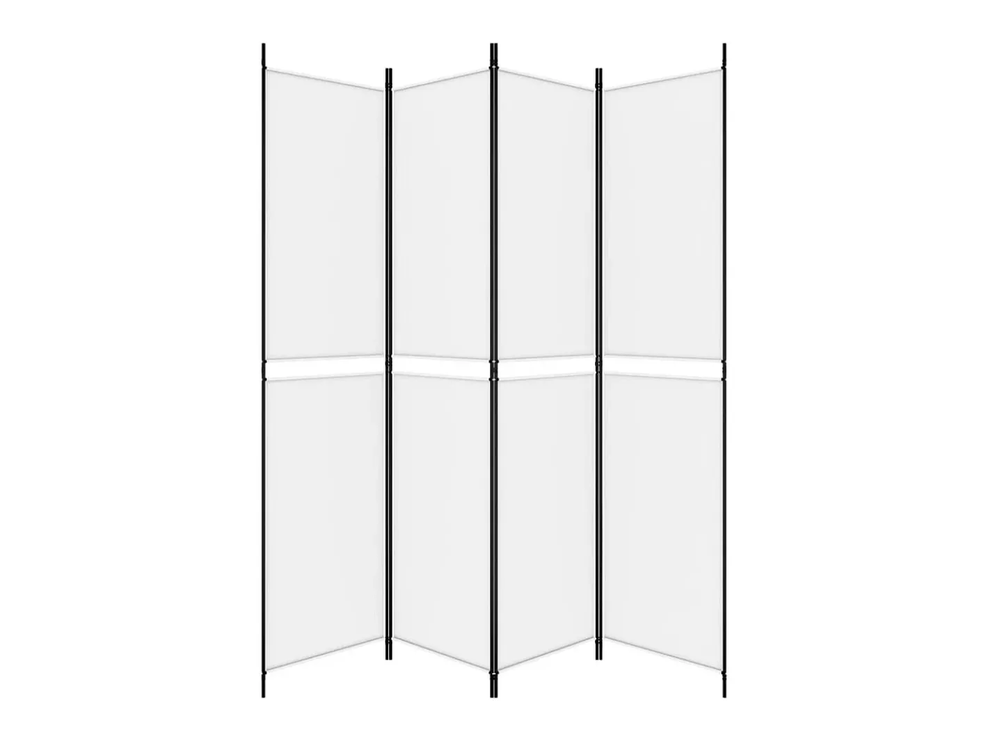 Biombo divisor de 4 paneles de tela 200x220 cm ES658641 Blanco