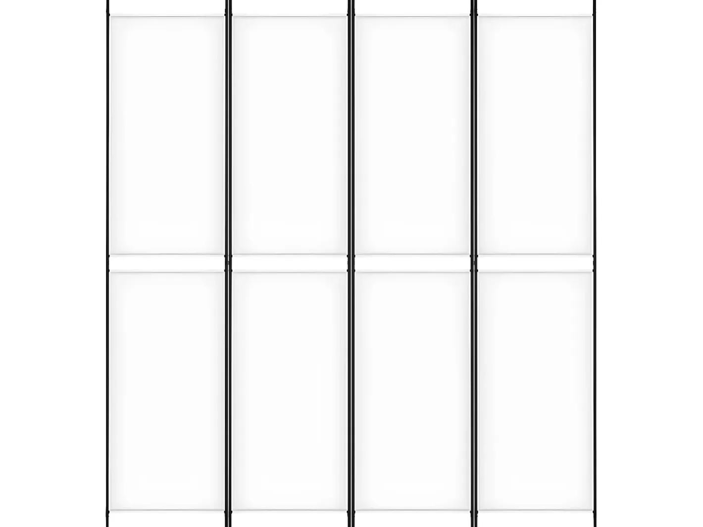 Biombo divisor de 4 paneles de tela 200x220 cm ES658641 Blanco
