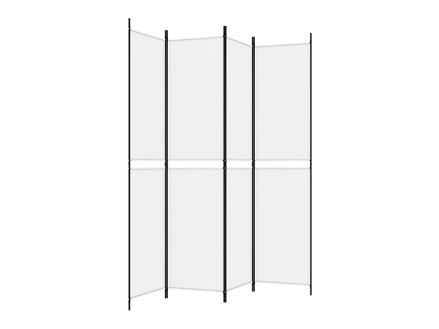 Biombo divisor de 4 paneles de tela 200x220 cm ES658641 Blanco