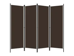Online Biombo divisor de 4 paneles marrón 200x180 cm ES811719 Marru00f3n