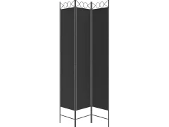 Biombo divisor de 3 paneles de tela 120x220 cm ES282274 Negro Sale