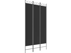 Biombo divisor de 3 paneles de tela 120x220 cm ES282274 Negro Sale