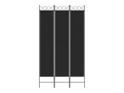 Biombo divisor de 3 paneles de tela 120x220 cm ES282274 Negro Sale