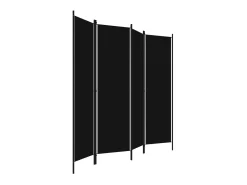 Biombo divisor de 4 paneles 200x180 cm ES200897 Negro