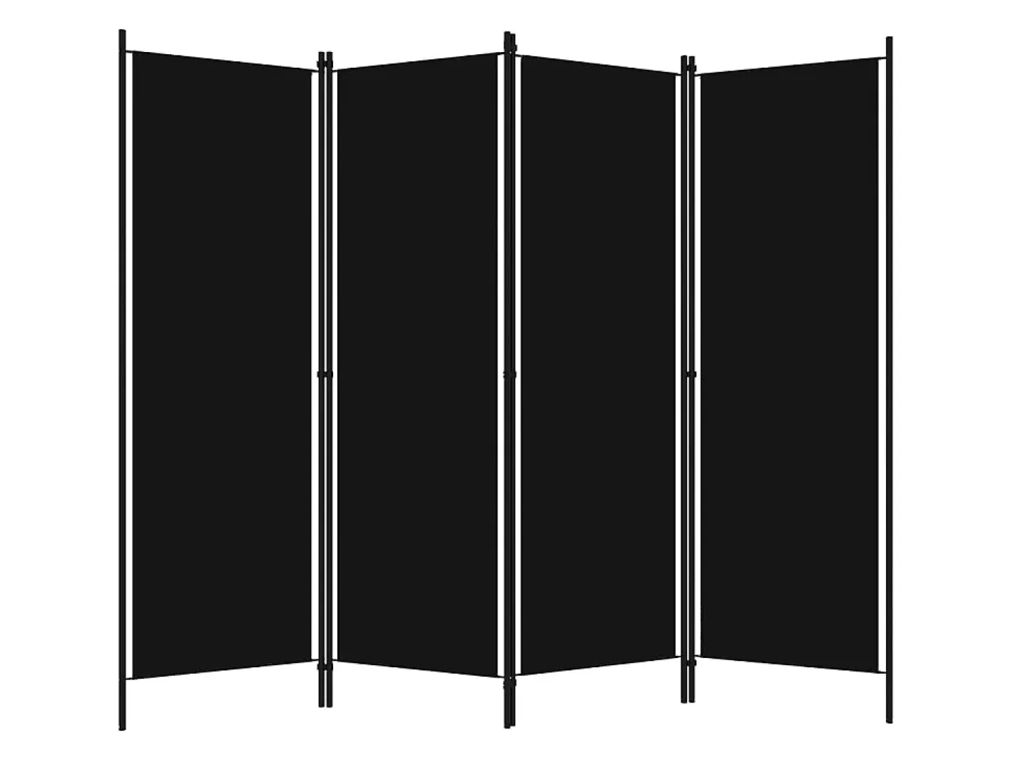 Biombo divisor de 4 paneles 200x180 cm ES200897 Negro