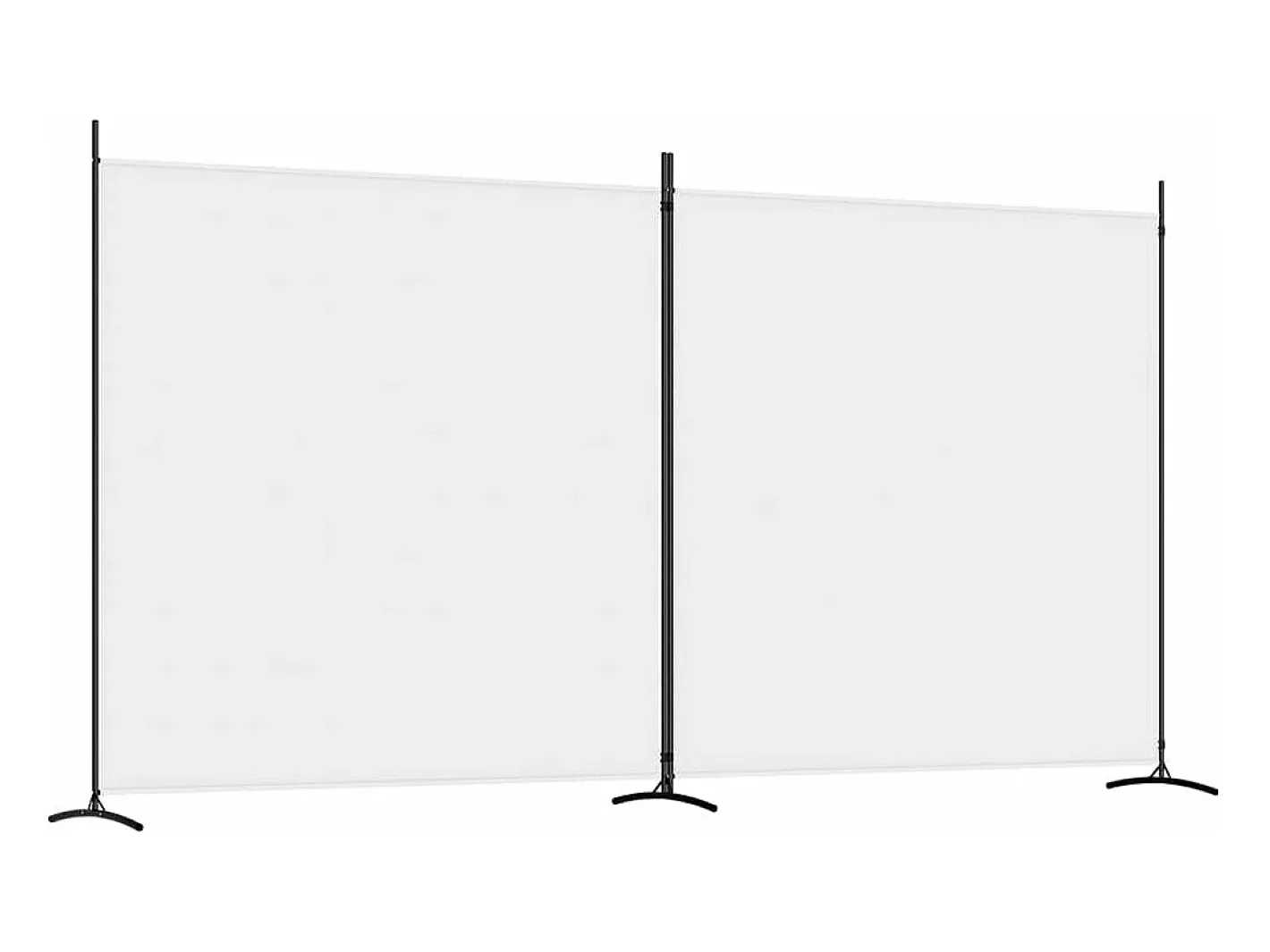 New Biombo divisor de 2 paneles de tela 348x180 cm ES190945 Blanco