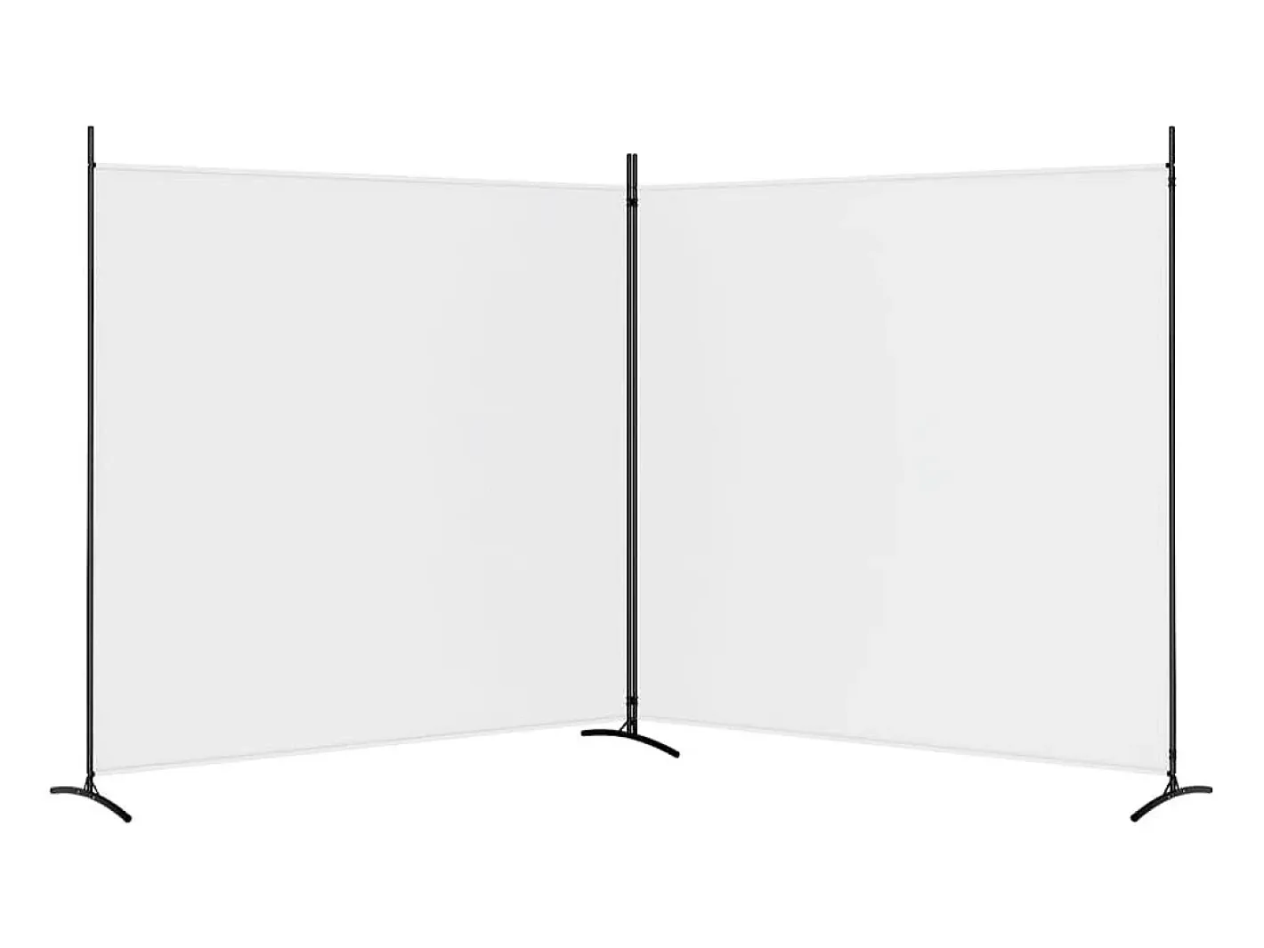 New Biombo divisor de 2 paneles de tela 348x180 cm ES190945 Blanco
