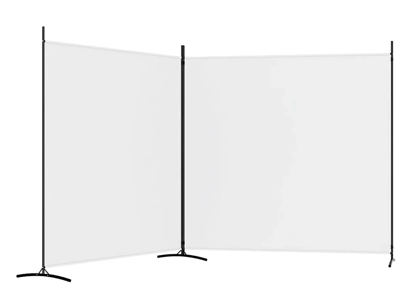 New Biombo divisor de 2 paneles de tela 348x180 cm ES190945 Blanco