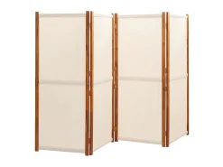 Biombo divisor de 4 paneles blanco 280x180 cm ES748533 Crema Best