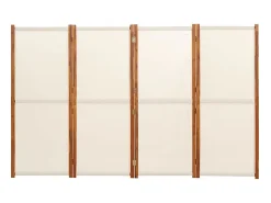 Biombo divisor de 4 paneles blanco 280x180 cm ES748533 Crema Best