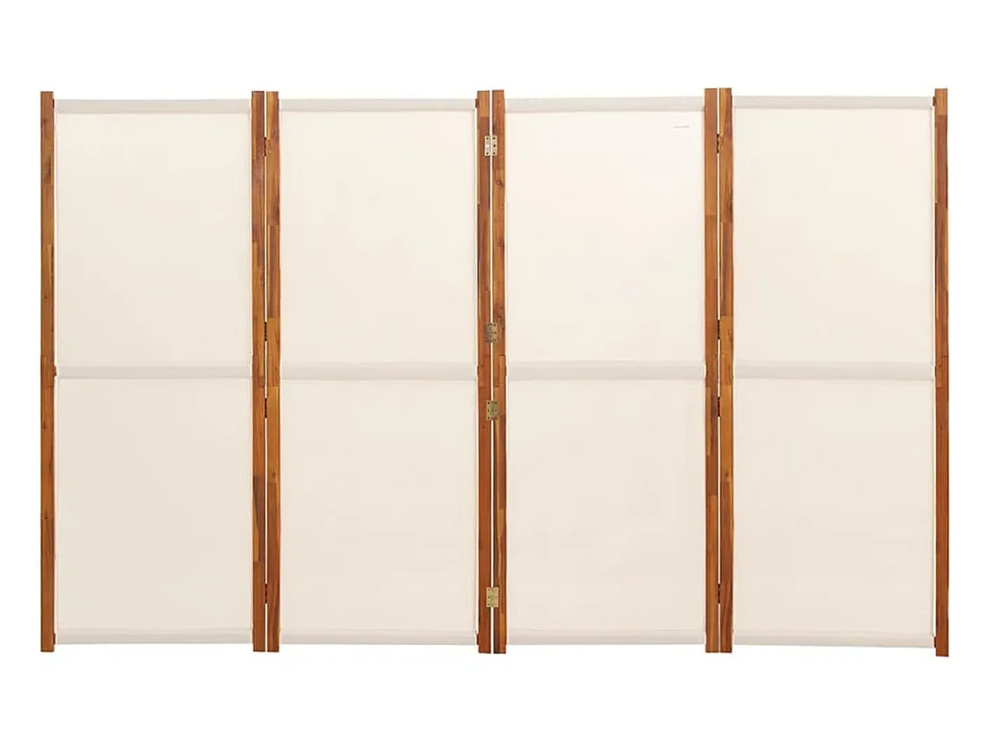 Biombo divisor de 4 paneles blanco 280x180 cm ES748533 Crema Best