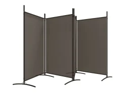 Biombo divisor de 4 paneles de tela 346x180 cm ES275685 Gris antracita Best