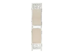 Biombo divisor de 6 paneles de tela color 210x165 cm ES919212 Crema