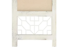 Biombo divisor de 6 paneles de tela color 210x165 cm ES919212 Crema