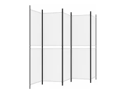 Biombo divisor de 5 paneles de tela 250x180 cm ES185344 Blanco