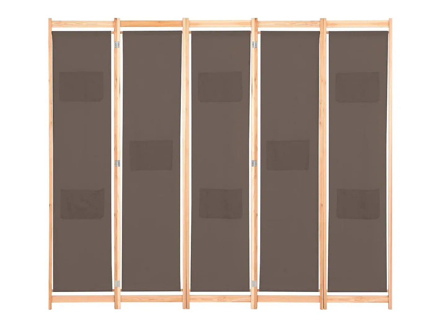 Biombo-Biombo divisor de 5 paneles de tela marrón 200x170x4 cm ES236538 Marru00f3n