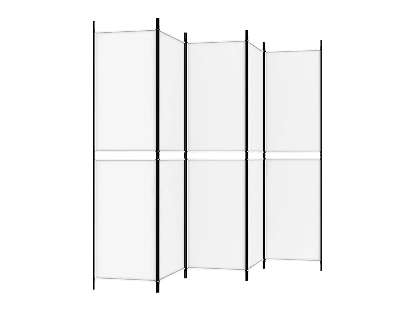 Biombo-Biombo divisor de 5 paneles de tela 250x200 cm ES484061 Blanco