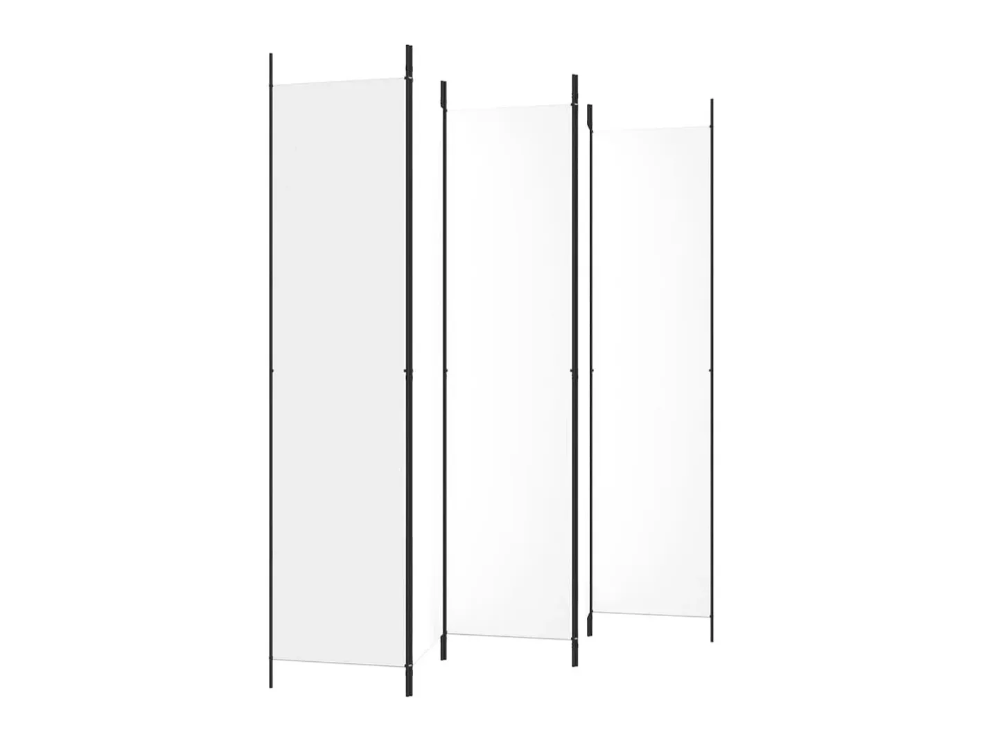 Biombo-Biombo divisor de 5 paneles de tela 250x220 cm ES742905 Blanco