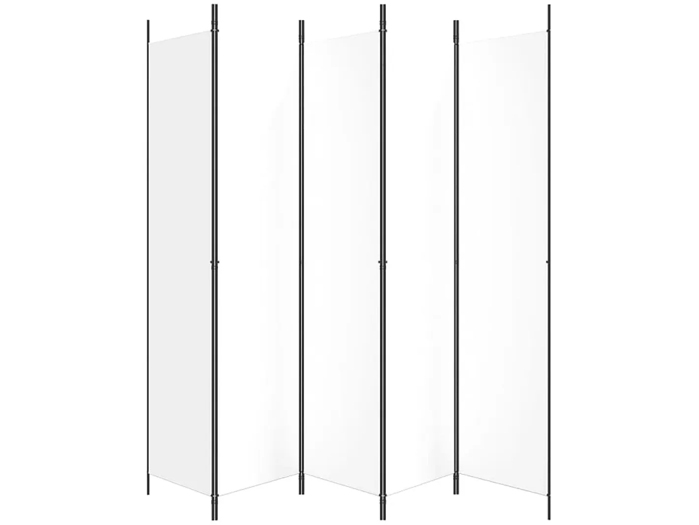 Biombo-Biombo divisor de 5 paneles de tela 250x220 cm ES742905 Blanco