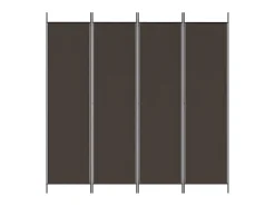 Outlet Biombo divisor de 4 paneles de tela marrón 200x200 cm ES532800 Marru00f3n