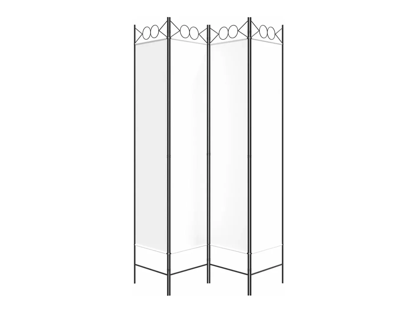 Biombo-Biombo divisor de 4 paneles de tela 160x200 cm ES377971 Blanco
