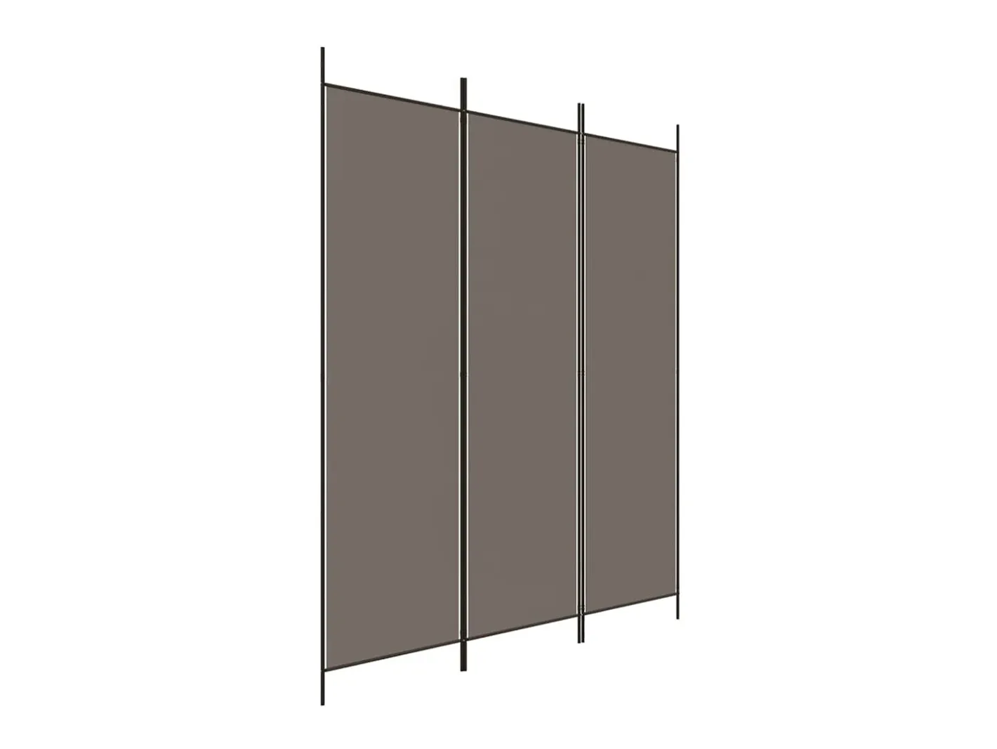 New Biombo divisor de 3 paneles de tela 150x220 cm ES864745 Gris antracita