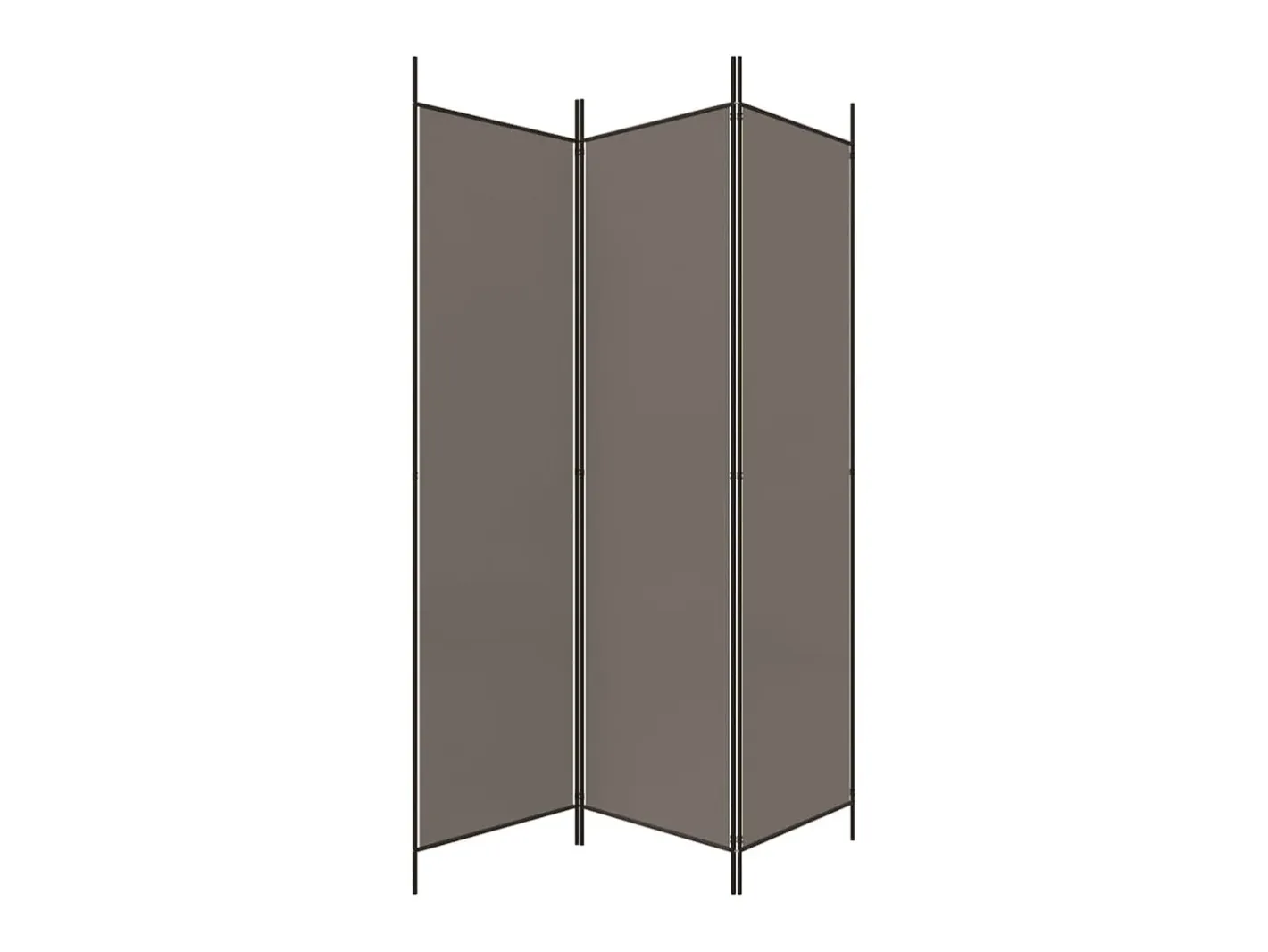 New Biombo divisor de 3 paneles de tela 150x220 cm ES864745 Gris antracita