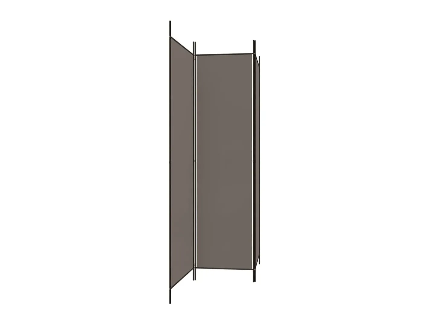 New Biombo divisor de 3 paneles de tela 150x220 cm ES864745 Gris antracita