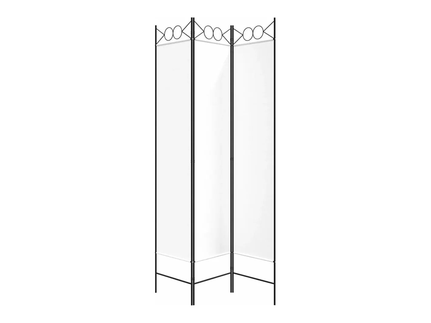 Biombo divisor de 3 paneles de tela 120x200 cm ES567724 Blanco