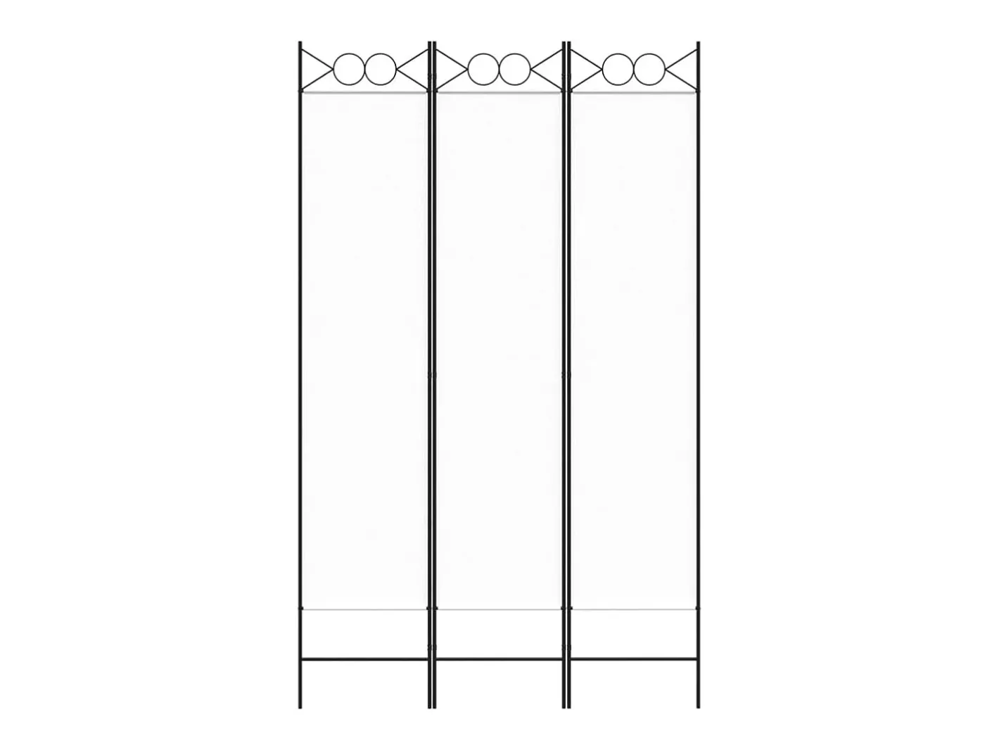 Biombo divisor de 3 paneles de tela 120x200 cm ES567724 Blanco