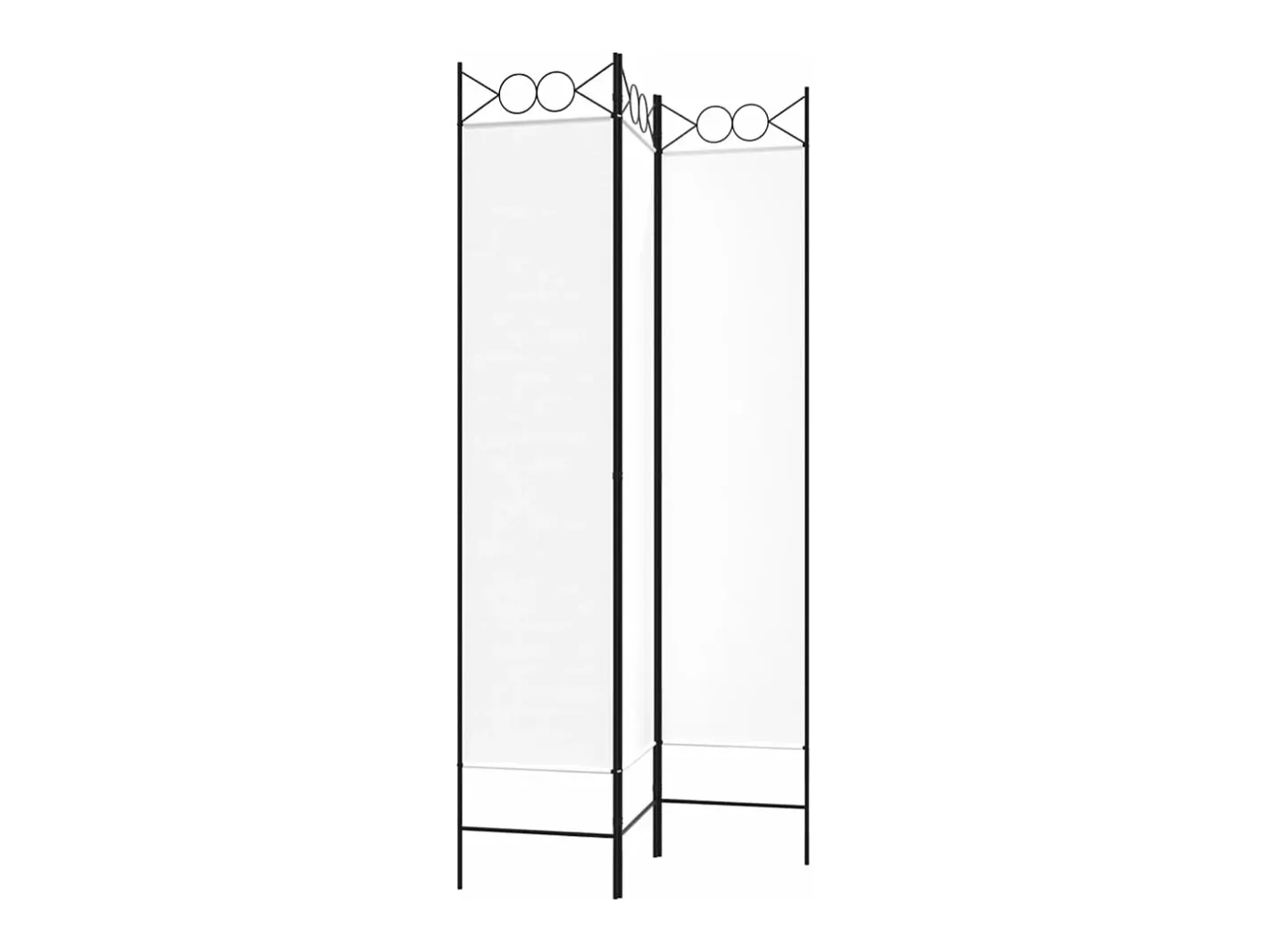 Biombo divisor de 3 paneles de tela 120x200 cm ES567724 Blanco
