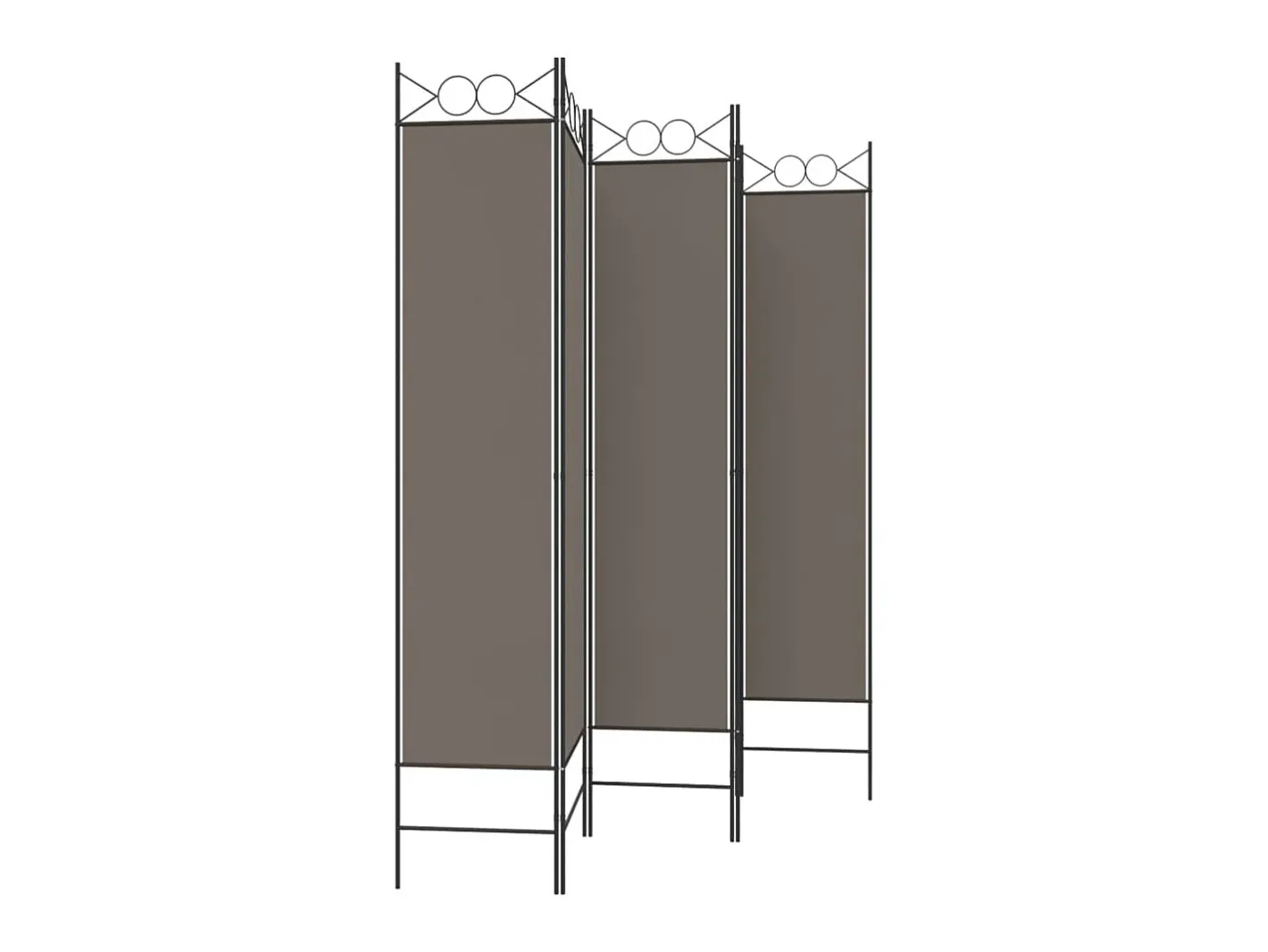New Biombo divisor de 5 paneles de tela 200x200 cm ES203683 Gris antracita
